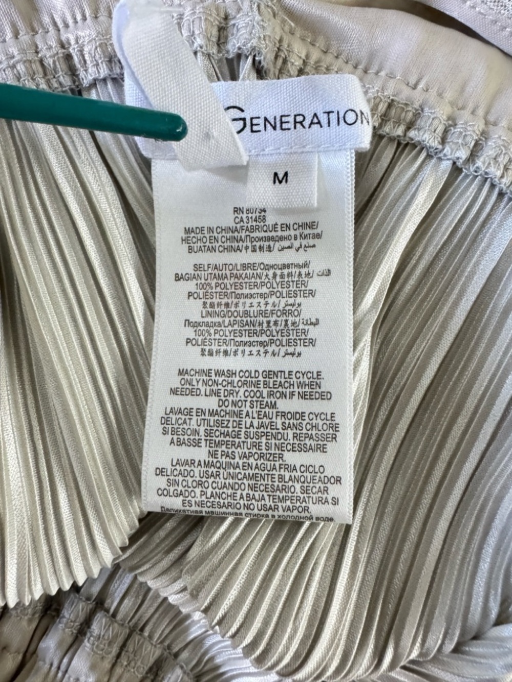BCBGeneration Silver Metallic Pleated Maxi Dress M V-Neck Sleeveless Shimmer - Picture 11 of 13